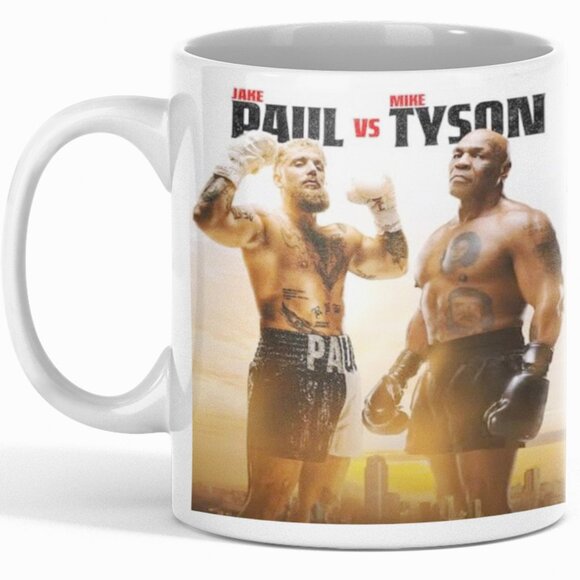 Jake Paul VS Mike Tyson Boxing 2004 Double-Sided Ceramic Coffee Mug - Picture 3 of 4
